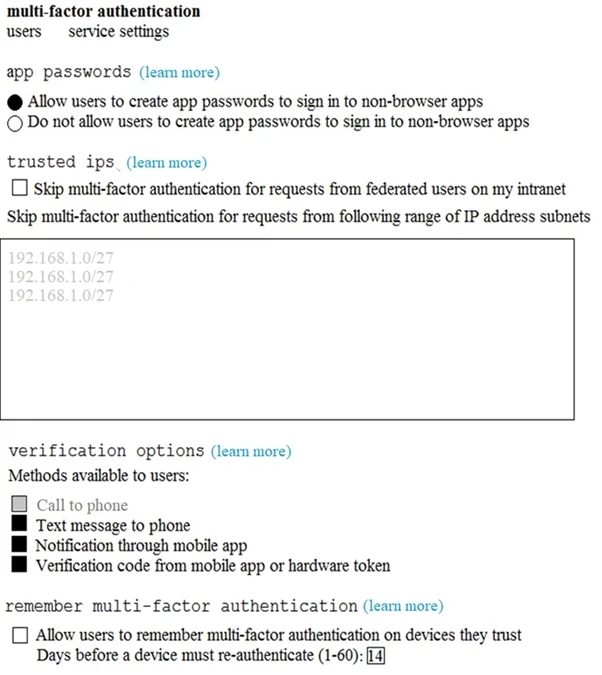 Exam MS-500: Question 5 - Image 1