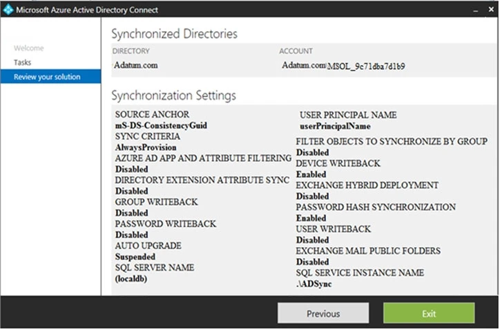 Exam MS-500: Question 6 - Image 1