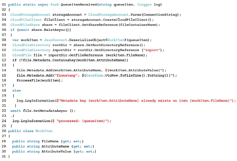 Exam AZ-202: Question 5 - Image 1