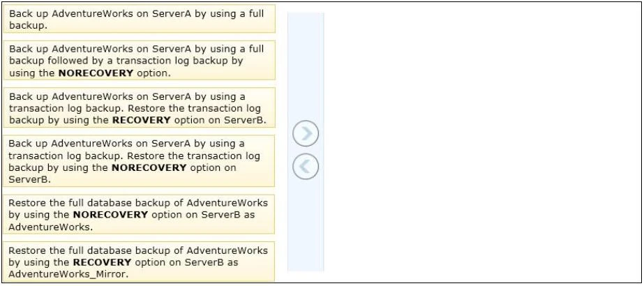 Exam 70-462: Question 7 - Image 1