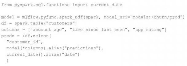 Exam Certified Data Engineer Professional: Question 7 - Image 1