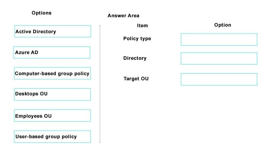 Exam 70-398: Question 1 - Image 1